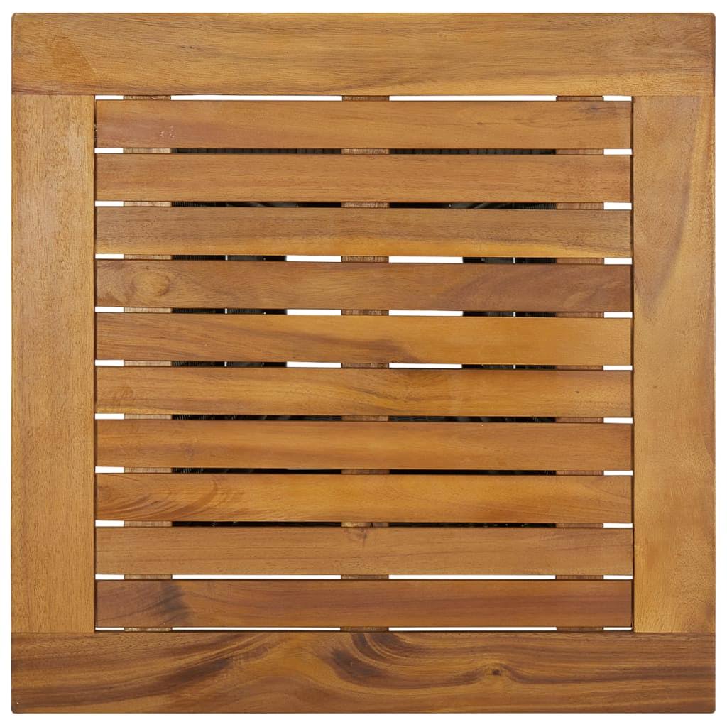 Gray Poly Rattan and Solid Acacia Wood Bar Table U2344