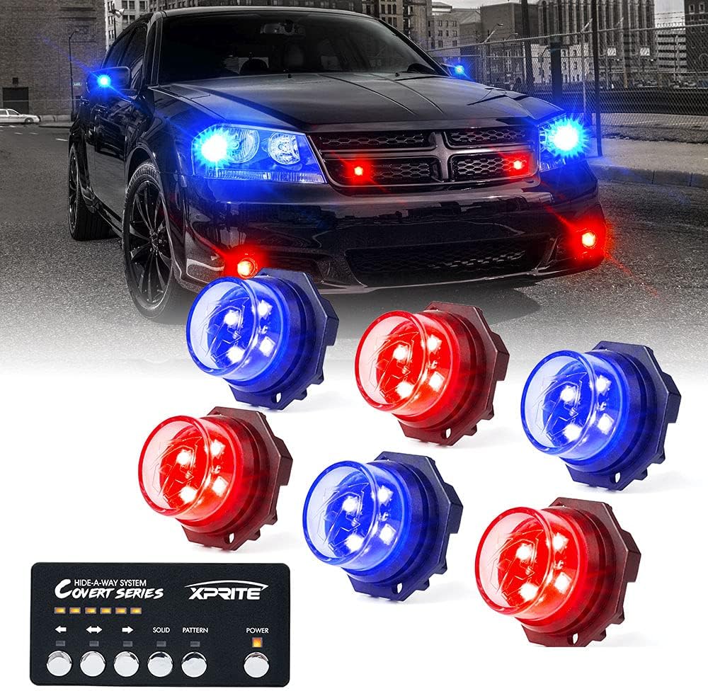 White Amber Yellow LED Hideaway Strobe Lights Kit 4 PCs B266938