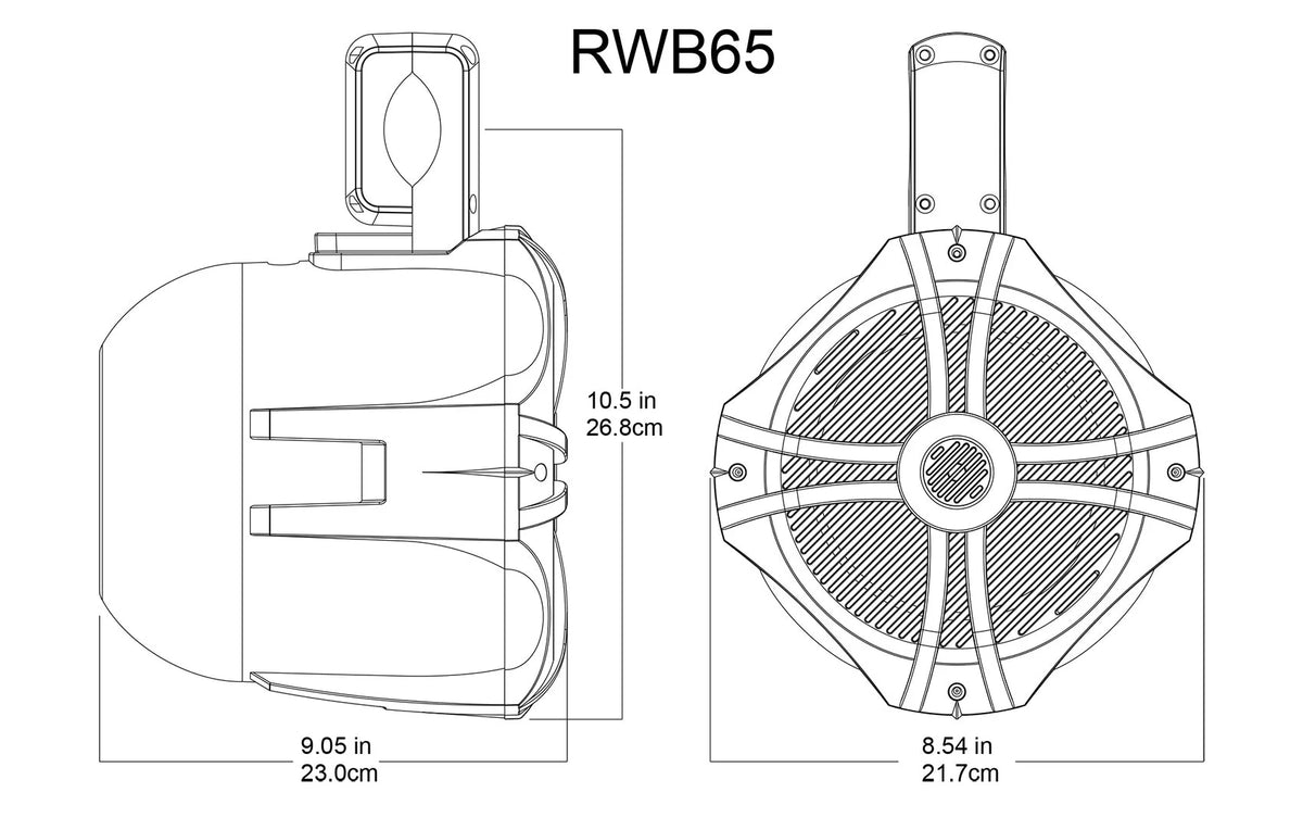White 6.5" 250w Marine Wakeboard Tower Speakers C937