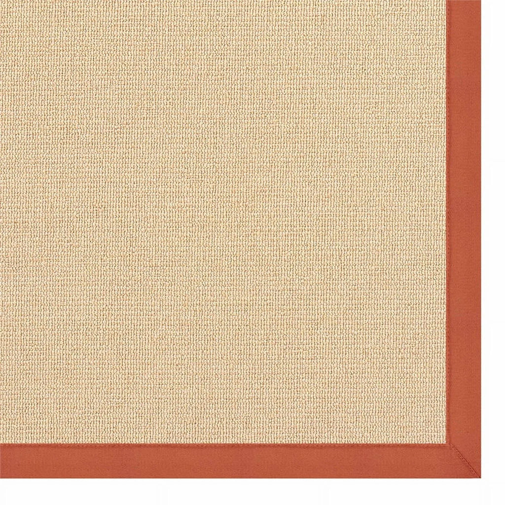 Machine Tufted Wool 8'x11' Rug in Natural and Burnt Orange E731