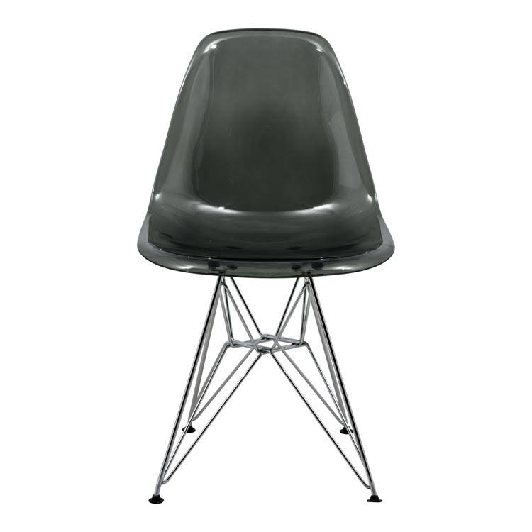 Transparent Black Molded Eiffel Dining Side Chair, Set of 2 V5002