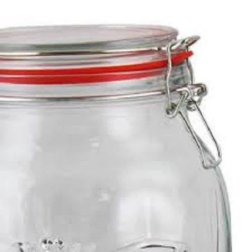 3 Piece Embossed Glass Preserving Storage Jar C567