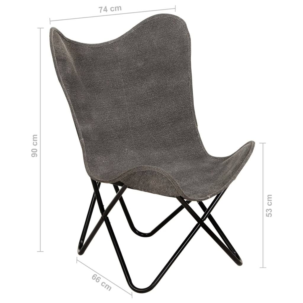 Anthracite Canvas Butterfly Chair V459