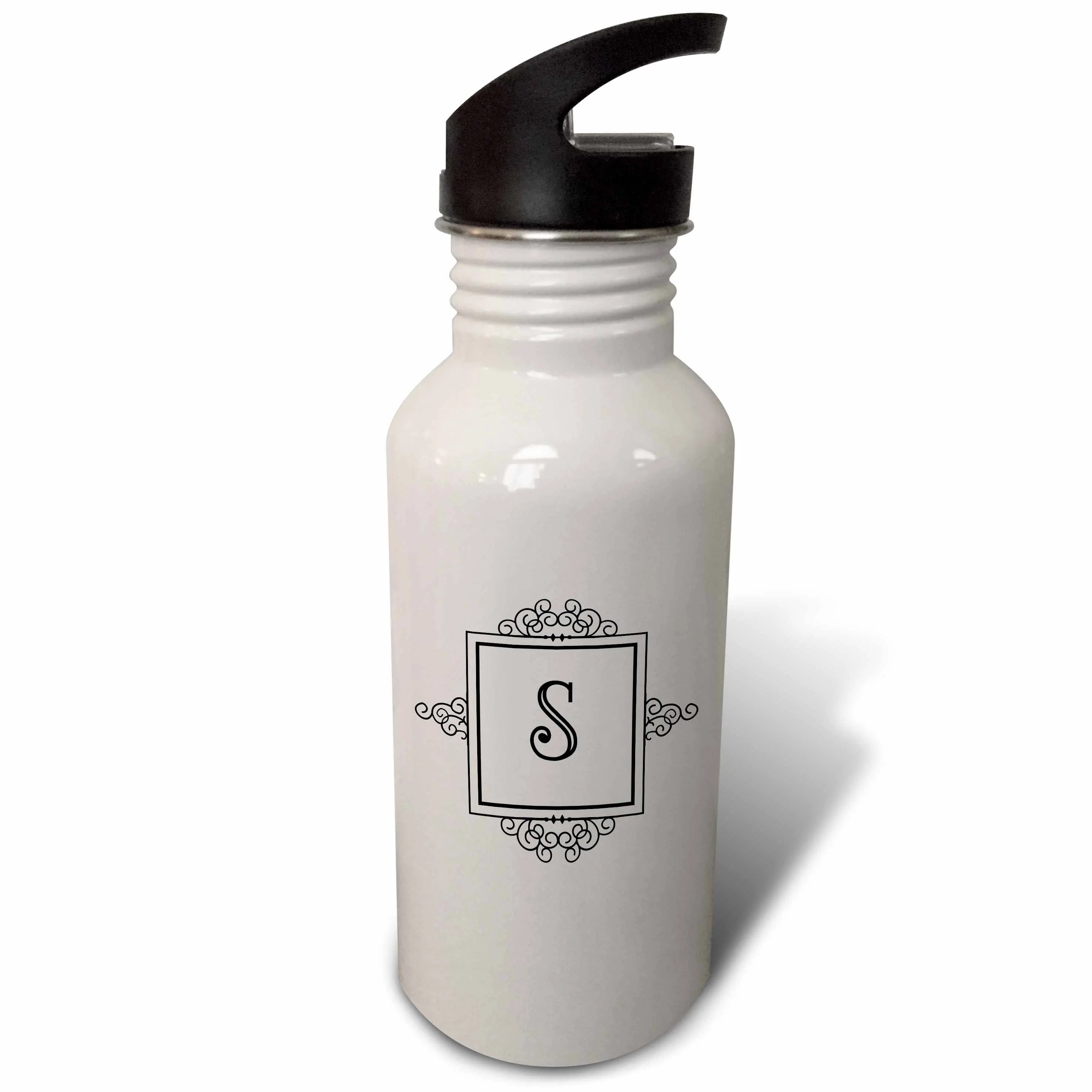 Black and White 21 oz Sports Water Bottle V19791