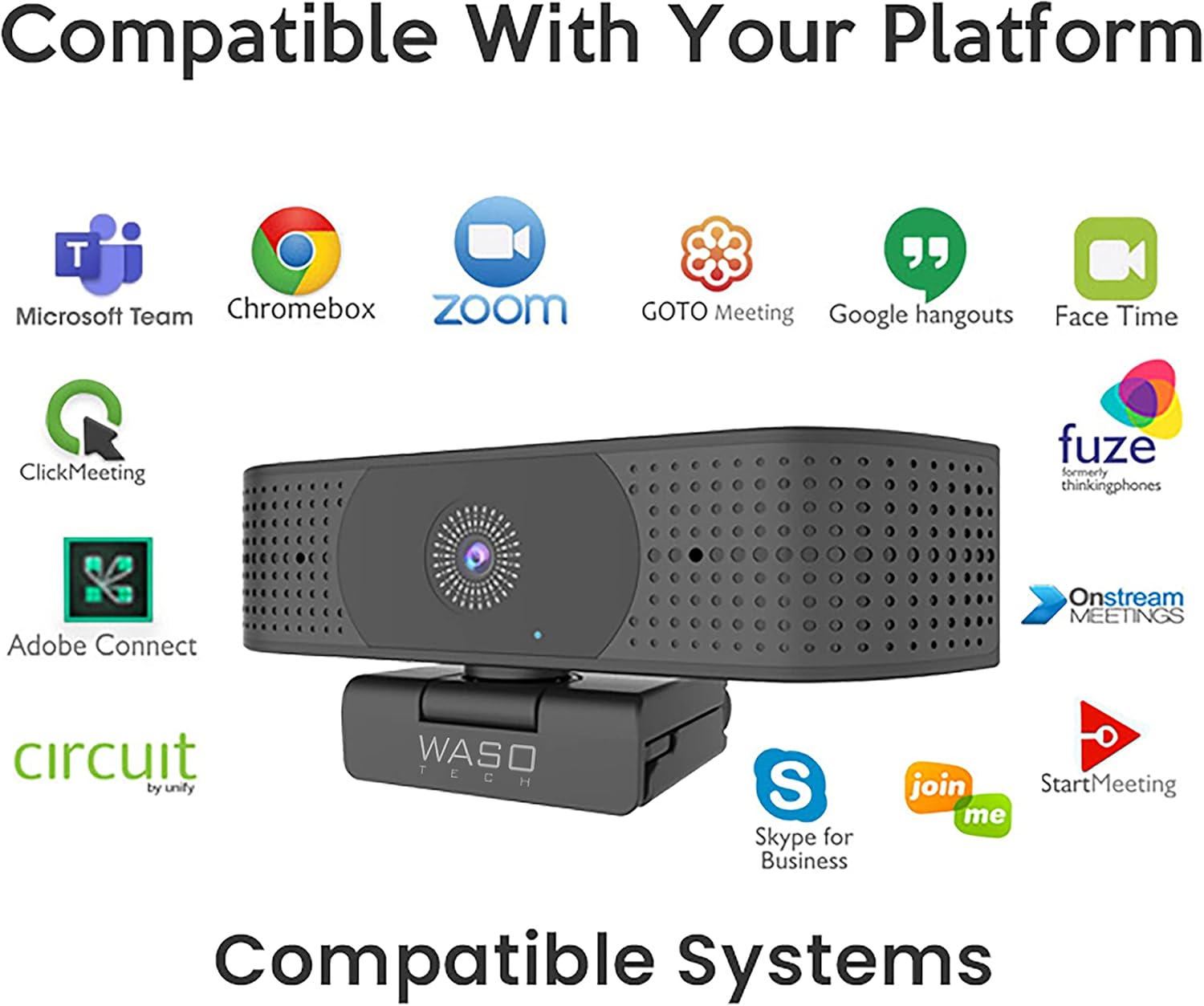 4K Webcam with Microphone, 8MP 30fps Auto Focus USB Y483684