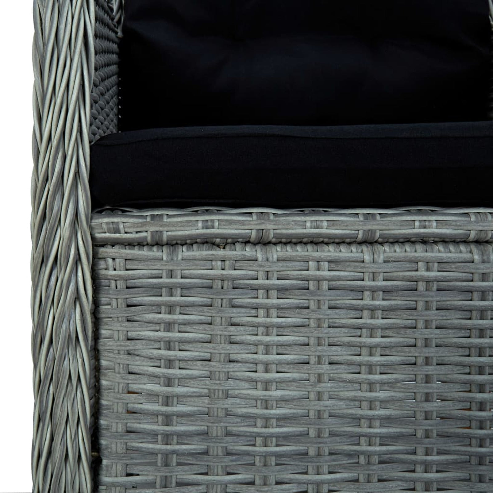 Gray Poly Rattan Patio Chairs with Cushions 2 pcs I6557