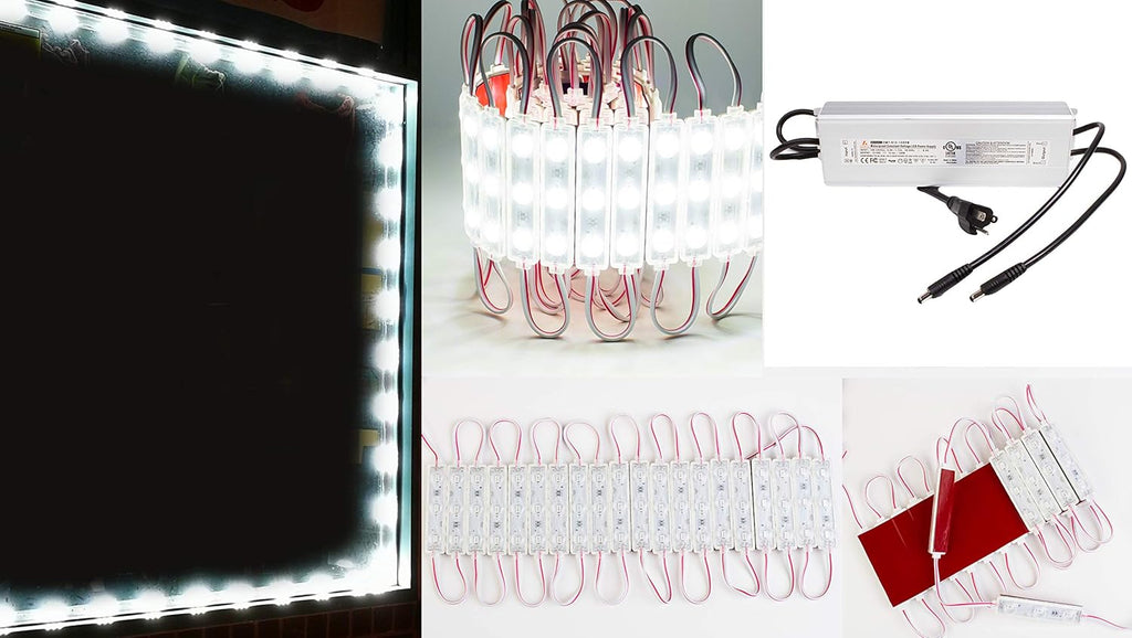80ft White LED Light with UL 12v AC Power Package X937