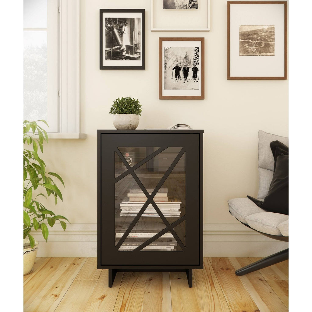 Black 1-Door Storage Cabinet U906365