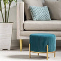 Green Velvet Round Ottoman X7370