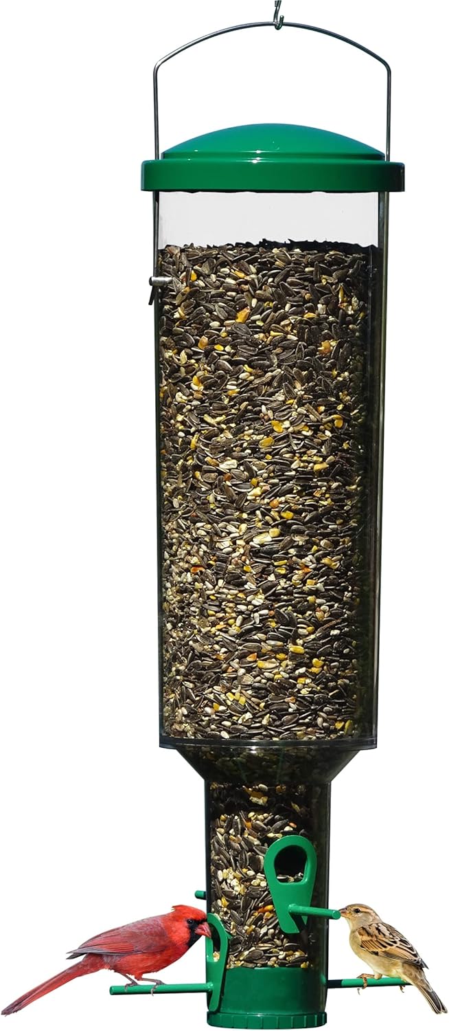 Squirrel Proof Wild Bird Feeder, Large Cylinder Tube 7lb Capacity, Pack of 2 N343