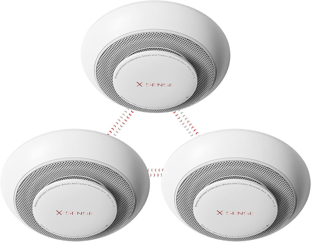 3-Pack Wireless Smoke Carbon Monoxide Detector Alarm Q369189
