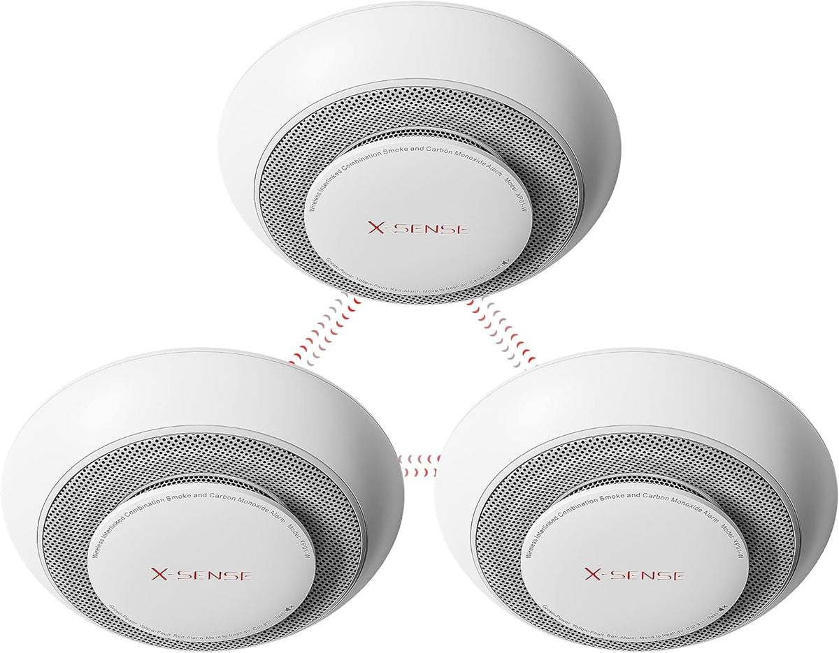 3-Pack Wireless Smoke Carbon Monoxide Detector Alarm Q369189