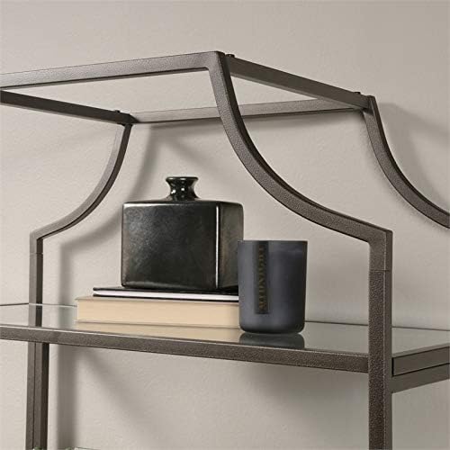 2 Piece 5 Shelf Metal Bookcase Set in Bronze V57993