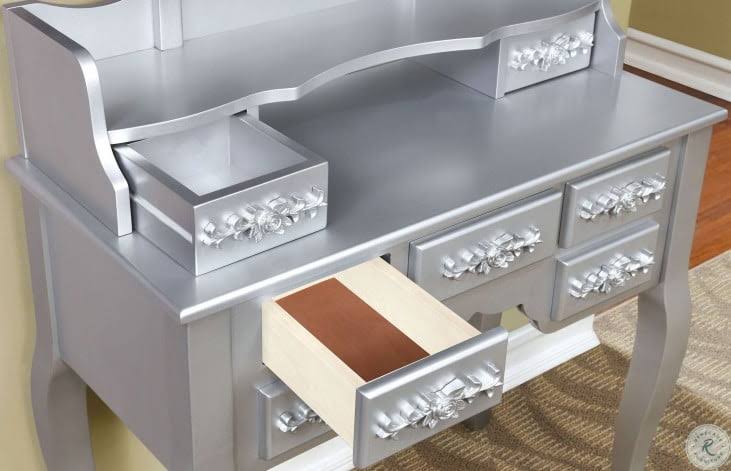 Silver Vanity with Stool F716527