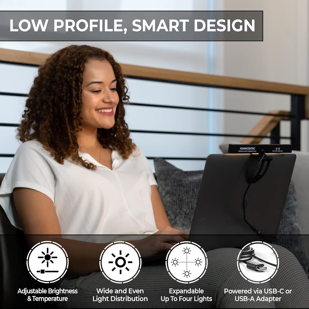 Video Conference Lighting for Monitor and Laptop, USB-C, Single Kit V494853