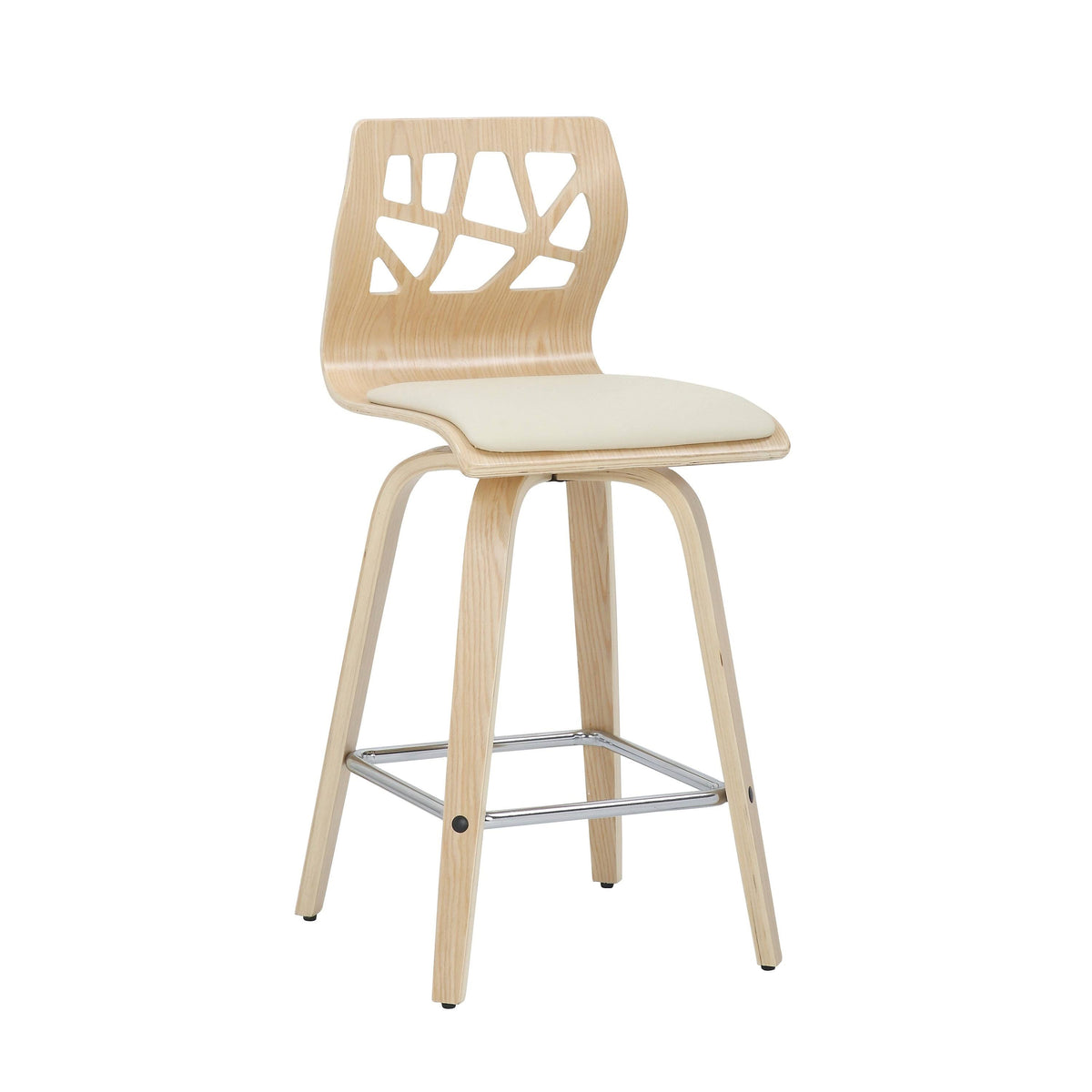 Set of 2 Natural Wood Counter Stool G848384