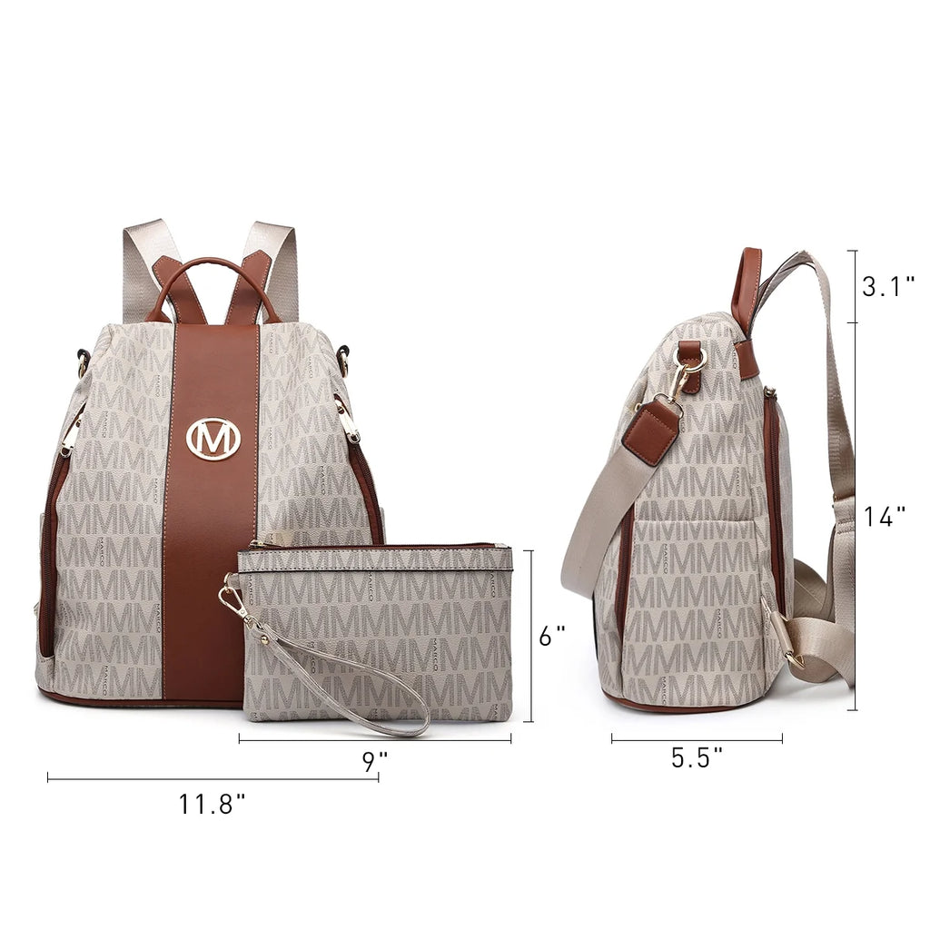 Anti-Theft Travel Backpack and Purse Wallet Set 2pcs K41928
