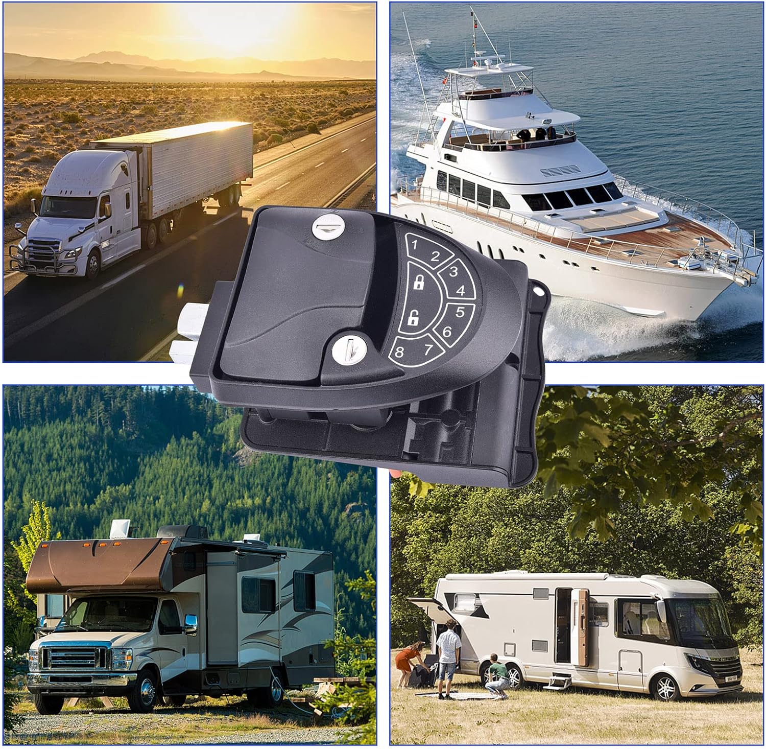 Waterproof & Shockproof RV Keyless Entry Door Lock with 2 Key Fobs and Backlit Keypad 100% Metal I791