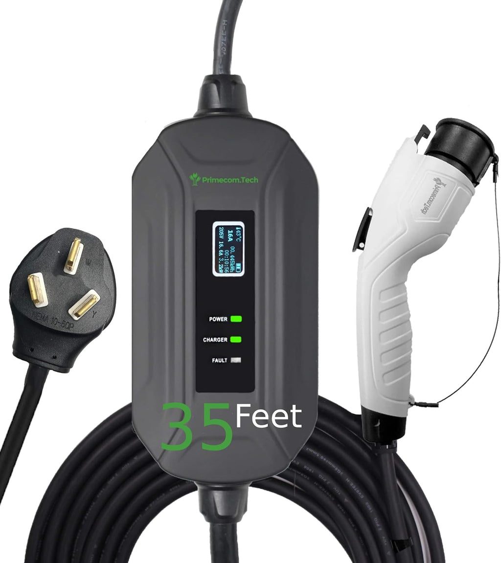 Portable Level 2 Electric Vehicle Charger, 16Amp, 35 Feet P3777