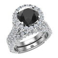 18K White Gold Halo Wedding Ring Set 5.90 Carat A81769