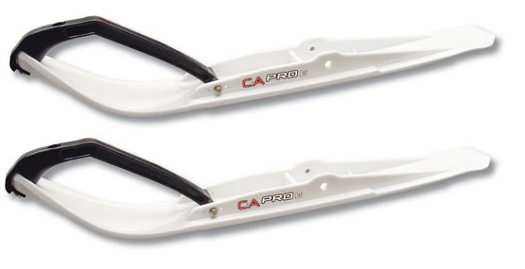 White Razor Snowmobile Skis with 4" Round Bars Complete Kit A690633