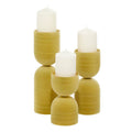 Set of 3 Yellow Iron Candle Holder S260067