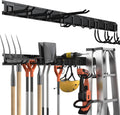 14 PCS Steel Garage Tool Organizer Wall Mounted with 10 Hooks J4460