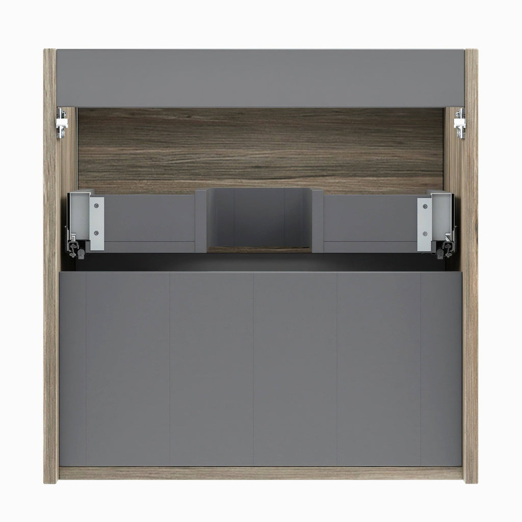 24 x 24 x 18 inch Oak Wood Bathroom Vanity Cabinet with Ceramic Top Sink I56128