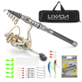 Telescopic Fishing Rod and Reel Combo with Spinning Reel, 100M Fishing Line, Lures, Hooks, and Jig Head X107447