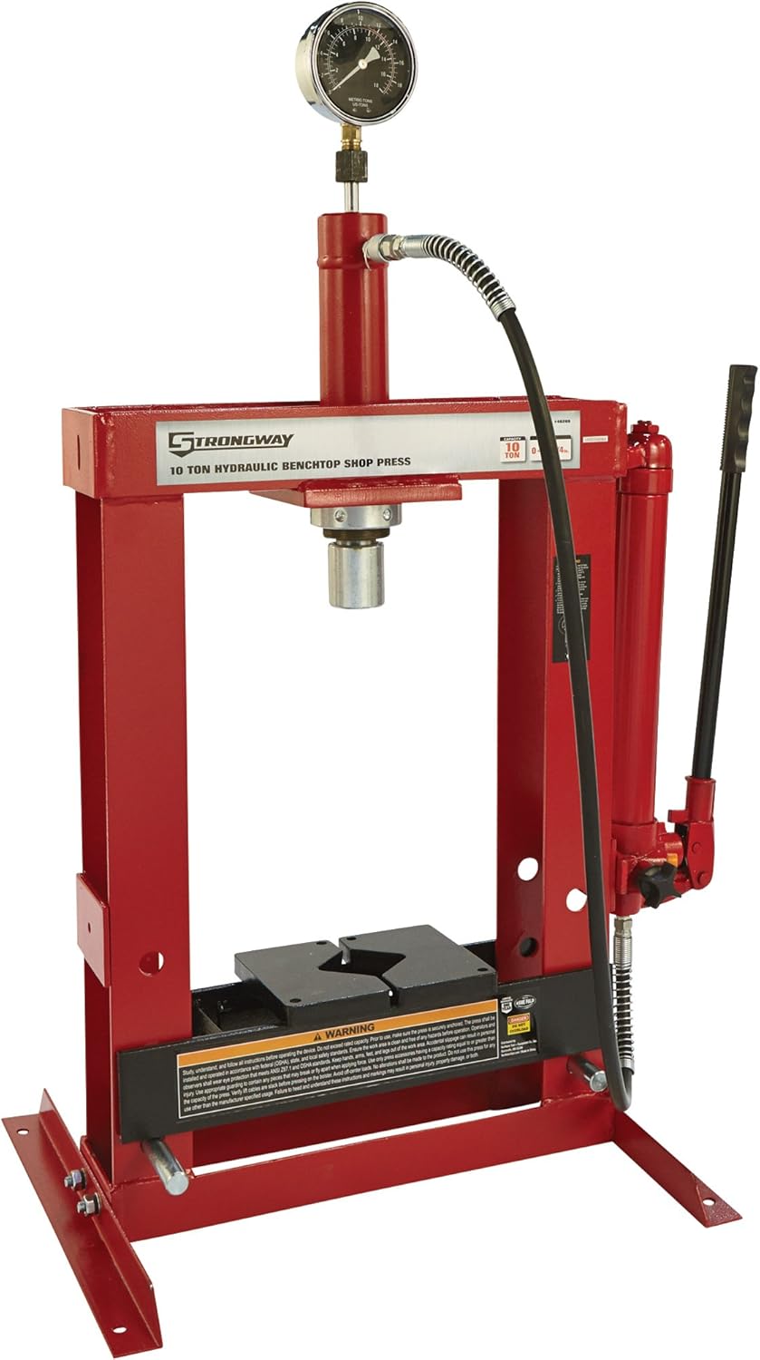 Benchtop 10-Ton Hydraulic Shop Press with Gauge T79771