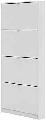 4 Drawer White Shoe Cabinet J441