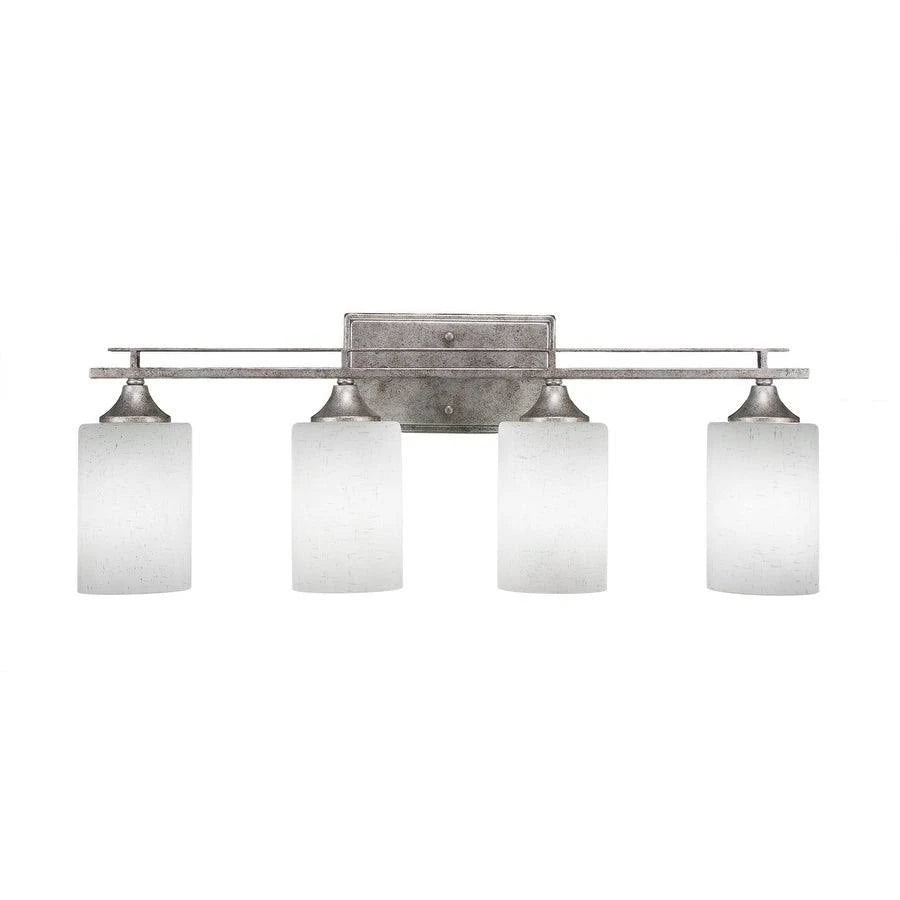 Four Light Bath Bar Aged Silver U13438