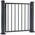 36x22W x 36x22H Fixed Gate with Round Balusters, Textured White Finish Z3769