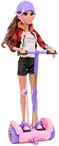 Pink Hoverboard with Helmet & Kneepad Accessories for 12" Dolls I345