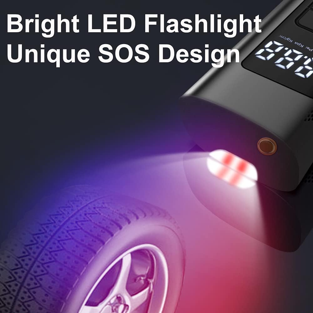 Portable Air Compressor Tire Inflator 6000mAh 150 PSI with Power Bank LED Light B70467