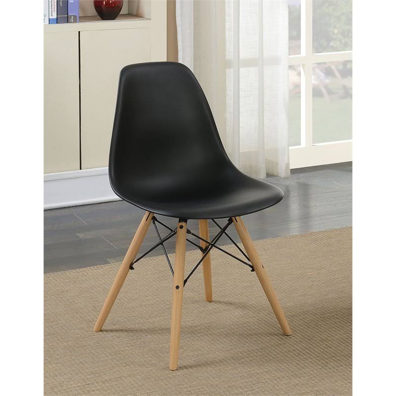 Black Plastic Dining Side Chair Set of 2 J6084