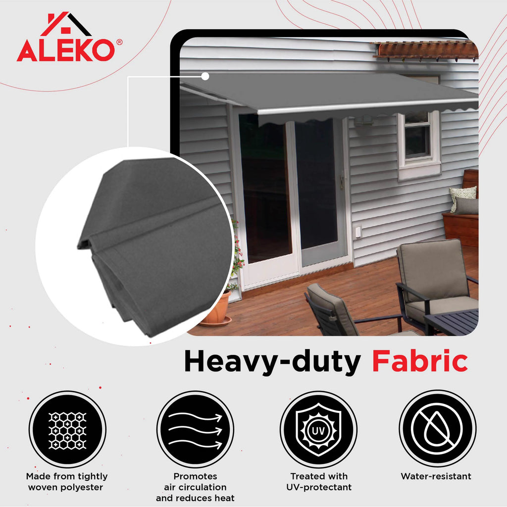 Gray Retractable Patio Awning T941