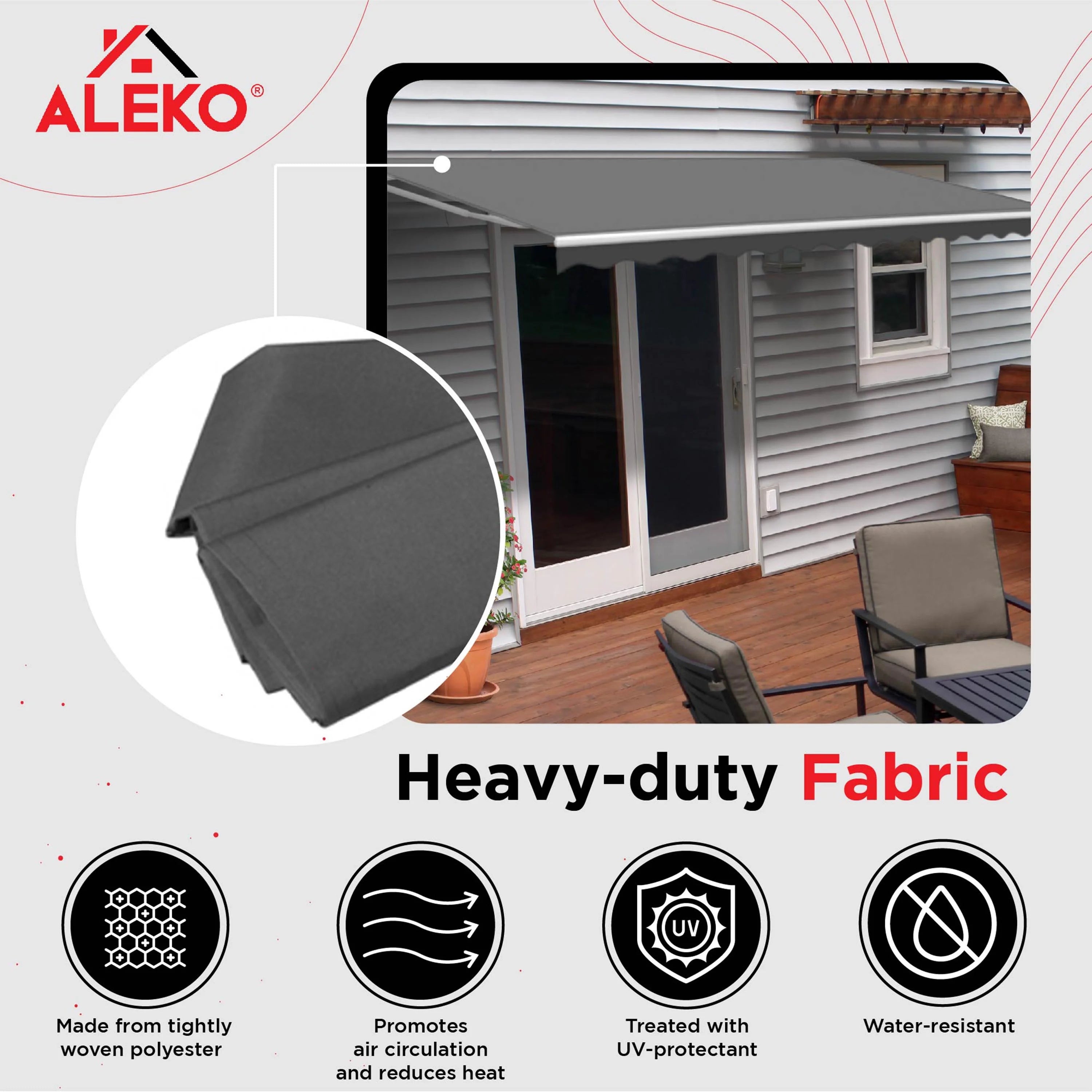 Gray Retractable Patio Awning T941