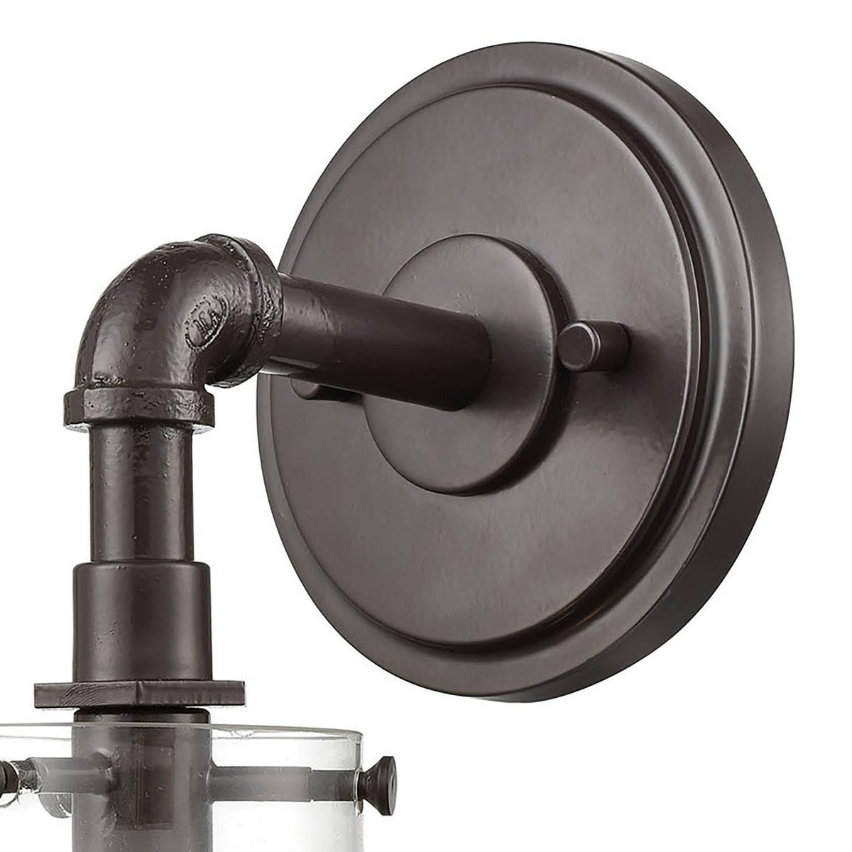 Oil Rubbed Bronze 1-Light Sconce with Clear Glass D755