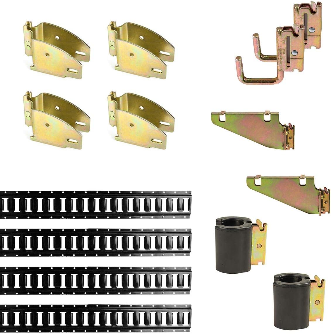 14 Pieces Black E Track Rails and Accessories X809