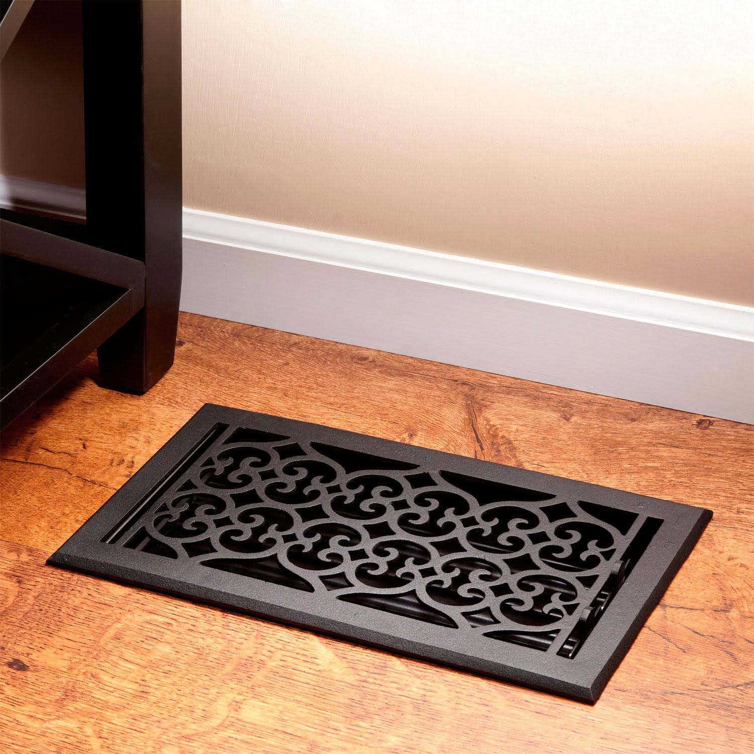 Black Powder Coat Cast Iron Floor Register C982